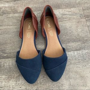 TOMS Jutti D'orsay Navy/Penny Brown Suede/Leather